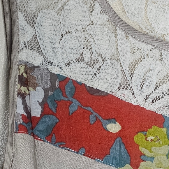 Cable & Gauge women's beige designed sleeveless high-low top size XL - Picture 5 of 8